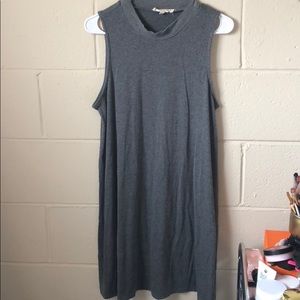 Dark Gray Ribbed Boutique Shift Dress